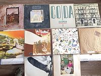 All nine album fronts laid out