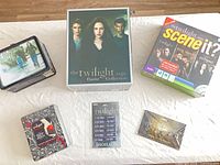 Overview of all six Twilight items on table