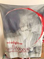Full view of Twilight Saga Eclipse throw blanket hanging