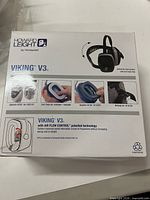 Front of box displaying Howard Leight Viking V3 branding and product images