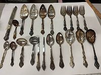 All 21 utensils arranged on white background