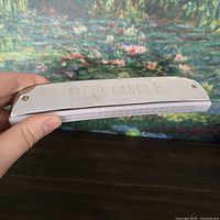 Top view showing Blue Danube engraving on metal cover