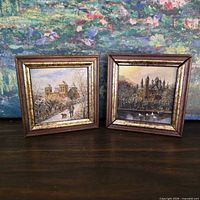 Both framed miniature paintings side by side