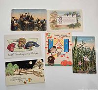 Fronts of six postcards arranged in two rows