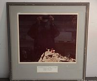 Full view of framed photograph showing frame, mat and image