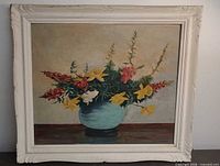 Full view of framed oil painting