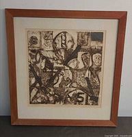 Front view showing entire framed etching