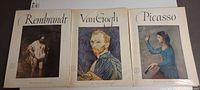 Front covers of Rembrandt, Van Gogh and Picasso folios