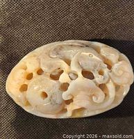 Front view of agate carving showing openwork details