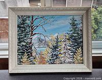 Front view of framed painting