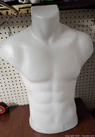 Front view of white male torso mannequin
