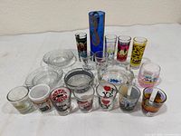 Group shot of all glassware and ashtrays