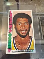 Front of Kareem Abdul-Jabbar Topps #100 card in sleeve