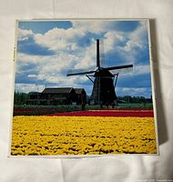 Top of box showing windmill and flower image