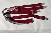 Suspenders solid burgundy side visible showing adjustable slider and clips
