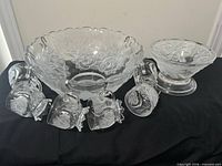 Whole set showing large bowl, small bowl, six teacups