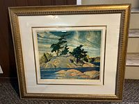 Front view showing artwork, mat, frame