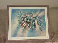 Front view of framed abstract painting