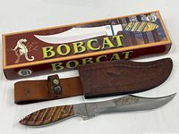 Knife, sheath, and box full view