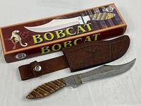 Knife, sheath and box full view