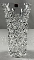 Full front view of flared crystal vase