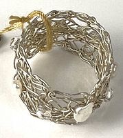 overall view of sterling silver ring band with pearl and crystal accents