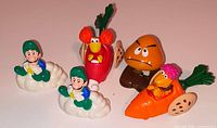 All five 1990 Super Mario McDonald's toys grouped together