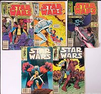 Front covers of all five Marvel Star Wars comics