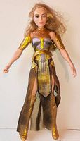 Front view of Queen Hippolyta Barbie doll with full costume visible