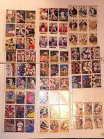 Overview of multiple binder pages with star player cards