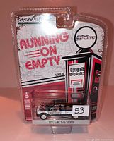 Front view of sealed Greenlight Running on Empty Series 16 1990 GMC S-15 Sierra diecast in blister packaging