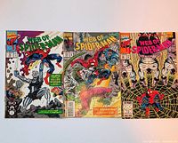 Front view of all three Web of Spider-Man comics side by side