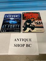 Both hardcover books side by side on table