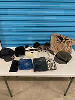 Overview of entire lot on table showing all accessories