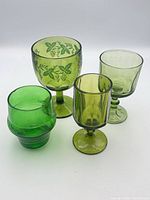 Four glasses upright showing styles and colors