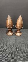 Pair of bronze/brass Art Nouveau finials front view