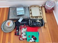 Group shot of all items arranged on floor