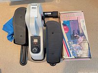 Top view showing stepper, bocce box, blue band