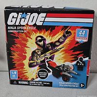 Front of sealed G.I. Joe Ninja Speed Cycle construction set box