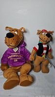 Both Scooby-Doo plush figures side by side