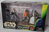 Front of sealed Cantina Showdown box displaying three figures