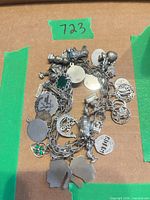Full view of bracelet showing chain and majority of charms