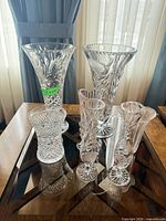 All five crystal vases displayed together