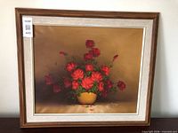 Framed oil painting front view