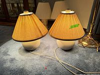 Both matching ceramic lamps with shades visible