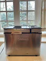 Front and top view of stainless steel bread maker