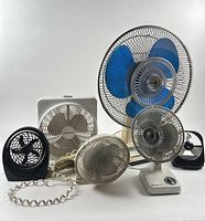 All six fans grouped for size and type reference