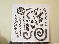 Full view of square painting showing all textured elements