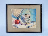 Framed watercolour still life full view