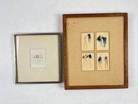 Both framed watercolour paintings side by side